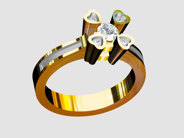 3D design diamond ring mounting