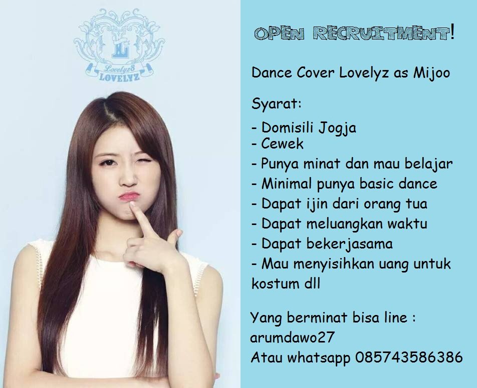 <a href="/FemmeFatale_DC/">Femme Fatale</a> help RT. Open recruitment dance cover Lovelyz as Mijoo. More info in pict. Thanks :)