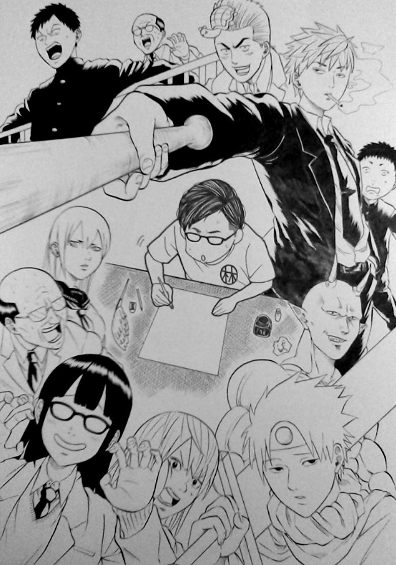 俺が描いてきた漫画のキャラ達。(一部)
トーン貼るか〜 
