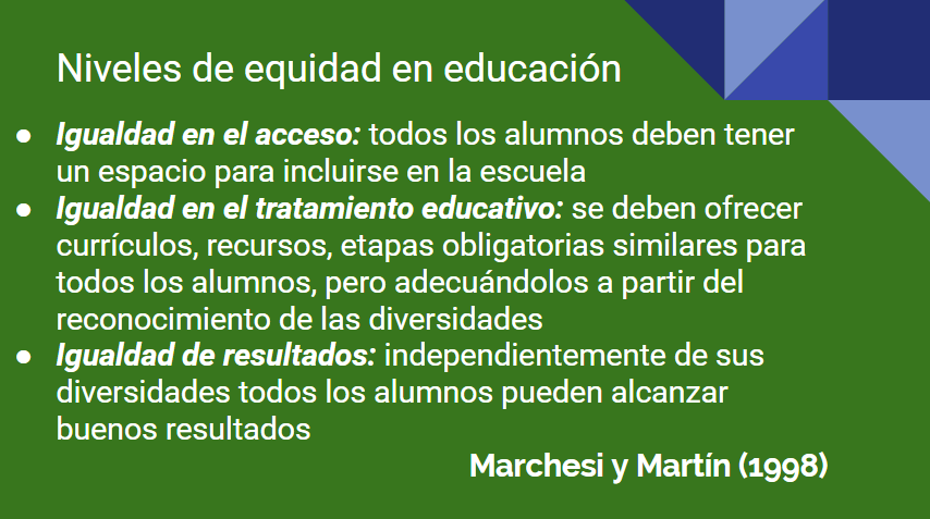 Evah_2015's tweet photo. Niveles de equidad en la educación, Marchesi y Martín (1998)
#EvAH
#Equidad #educacion https://t.co/WvjxnUYNU5