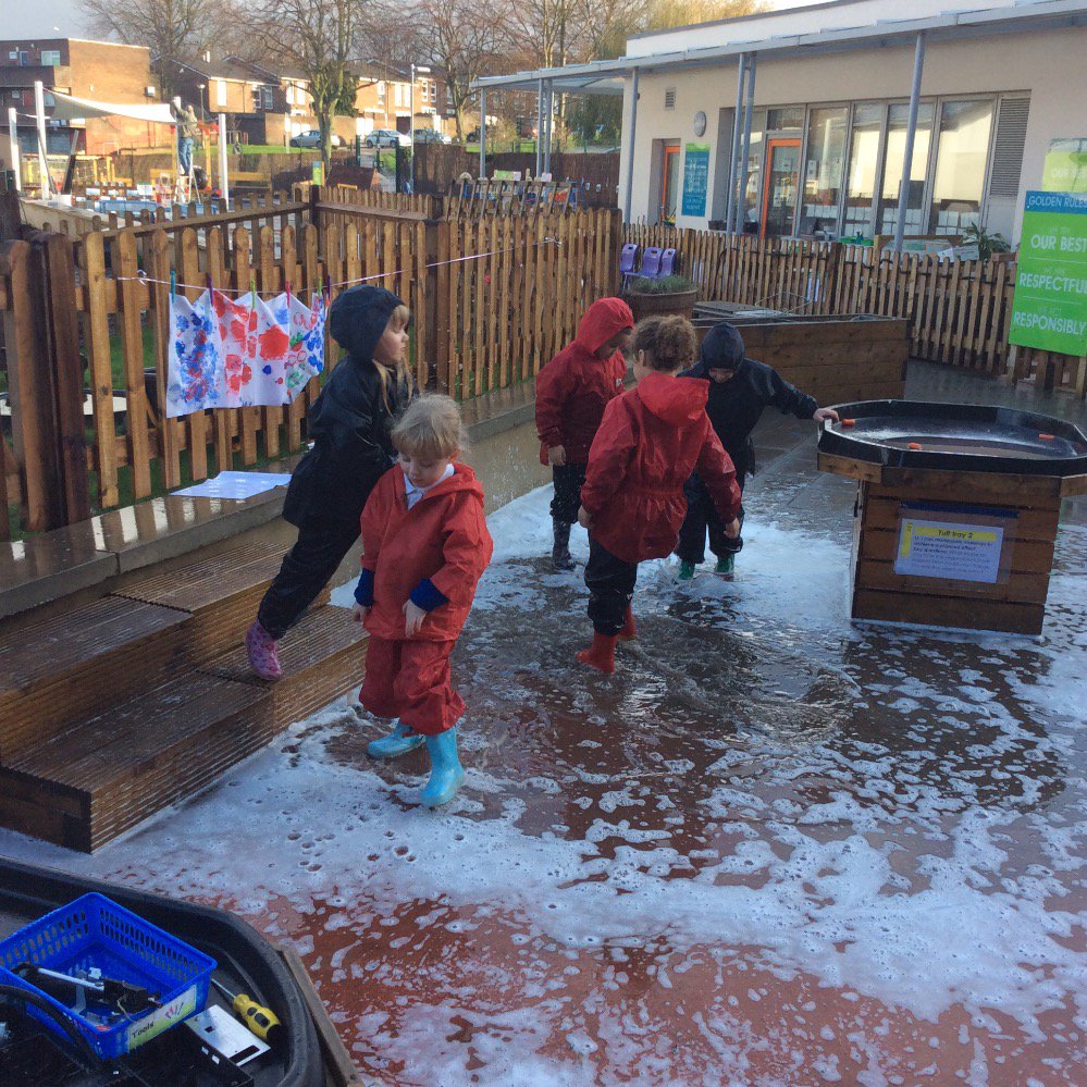 Children Making the most of the wet weather