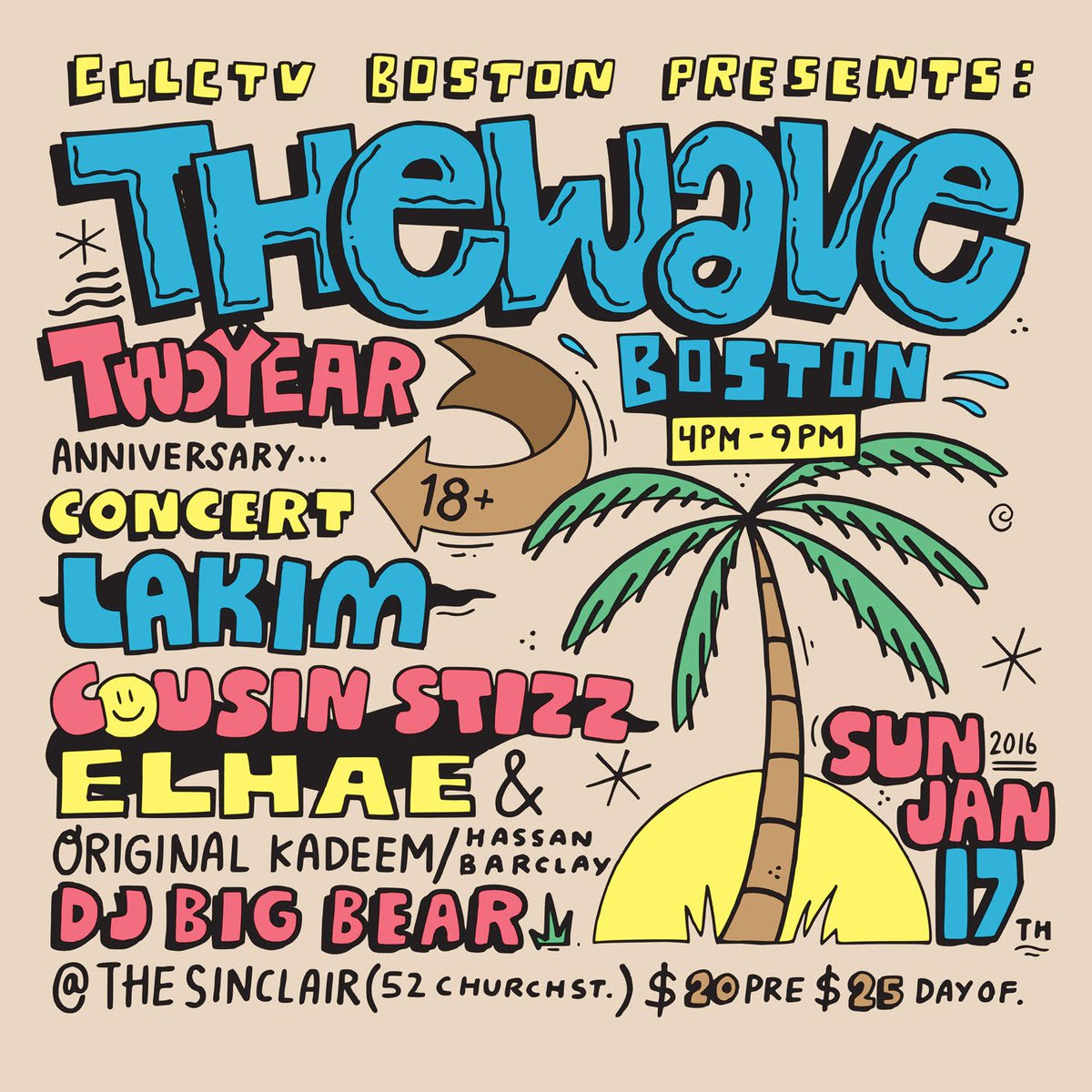 CLLCTVUS's tweet photo. #TheWaveBoston 2 Year Anniversary feat @ELHAE, @LAKIMisAlive, @CousinStizz, + more on 01/17. https://t.co/Qi2utSelys https://t.co/pUmTYFIIk9