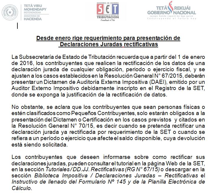Tributacion Paraguay On Twitter Desde Este Mes Rectificativa Requiere Dictamen De Auditoria Externa Impositiva Mas Info En Https T Co Oxs3db4fdr Https T Co Jixpnturva