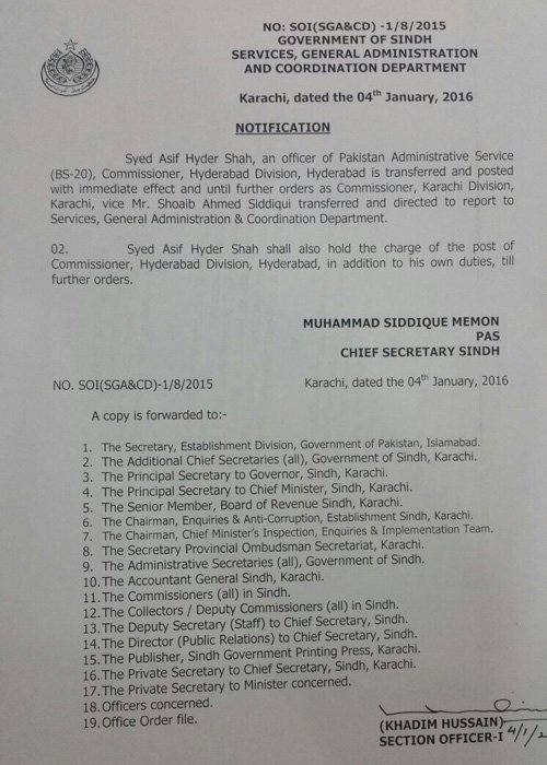 - A copy of the notification