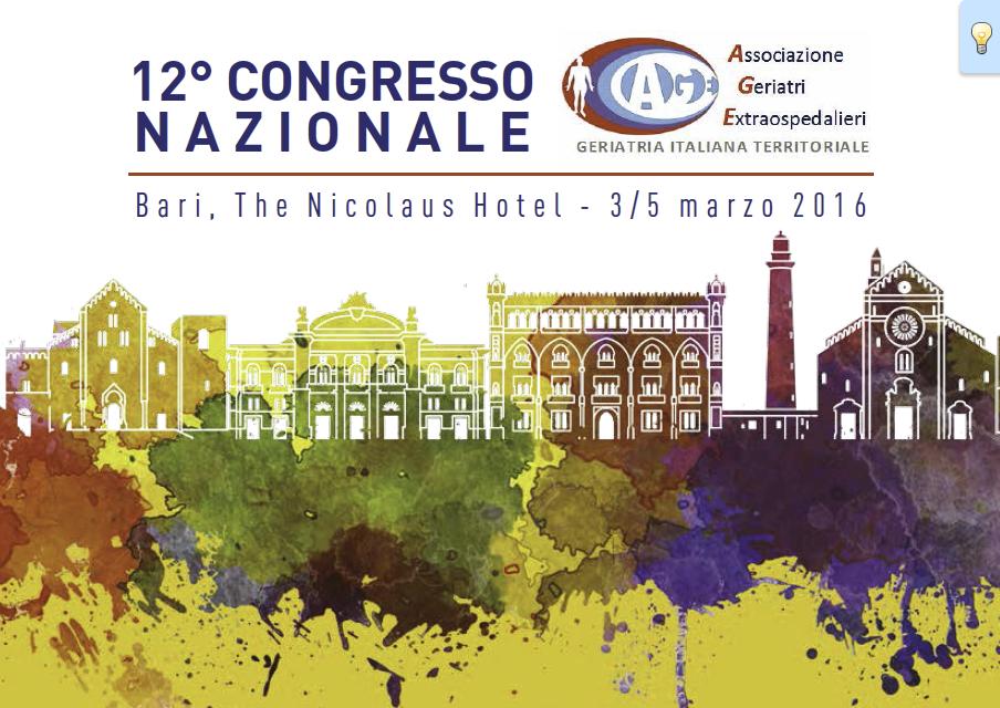 ConcertoSrl's tweet photo. 12° CONGRESSO NAZIONALE AGE
Bari, the Nicolaus hotel - 3/5 marzo 2016 https://t.co/rin1OVXV5d