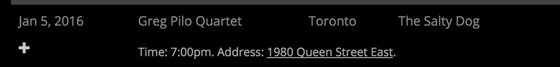 AddoRecords's tweet image. Tues at 7pm catch the Greg Pilo Quartet feat. Mike Murley at the Salty Dog Bar &amp;amp; Grill. mikemurley.com/gigs/