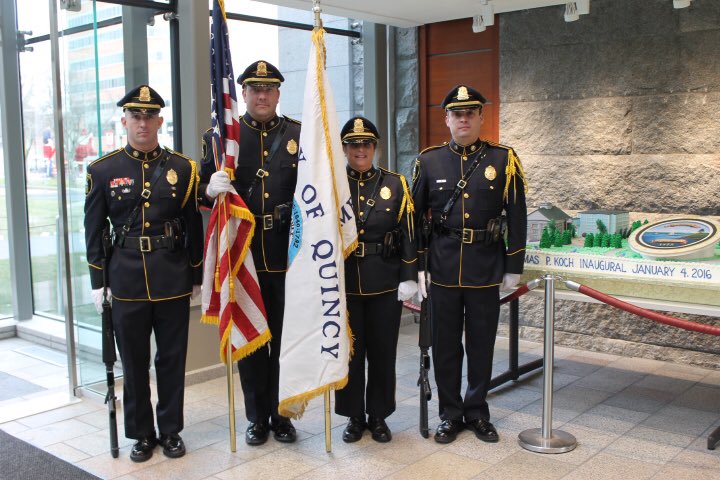 quincymapolice's tweet photo. We are honored to be present during this morning's inauguration of Honorable Mayor Thomas P. Koch https://t.co/RPYbSgXKOs