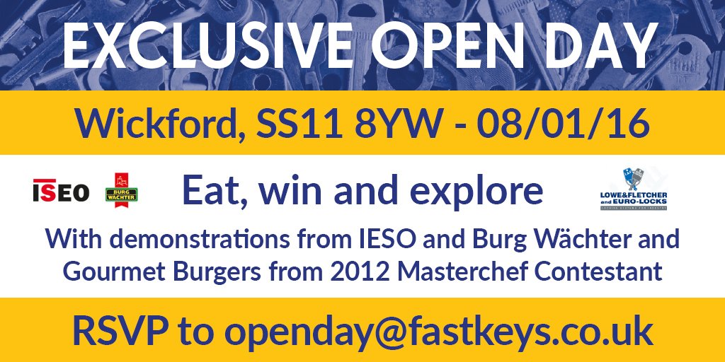 fastkeyservices's tweet image. See the latest innovations in locks at our exclusive open day THIS FRIDAY. Come down and see us. #FastKeys #OpenDay