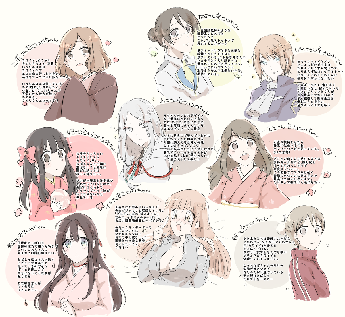 好きなさにわちゃん達を落書きして想いを綴っていたらたらいつのまにかほとんどエロ方向に向かっていただなんてそんな 