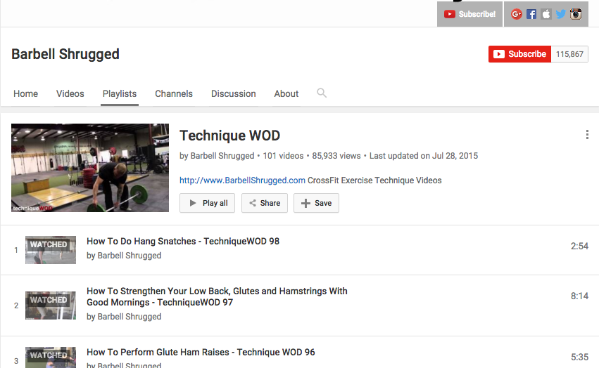 BarbellShrugged's tweet photo. Our #TechniqueWOD playlist has over 100 FREE videos for you to watch. Subscribe now --> https://t.co/iQXceOQ6eR https://t.co/9HaG0ZA9xR