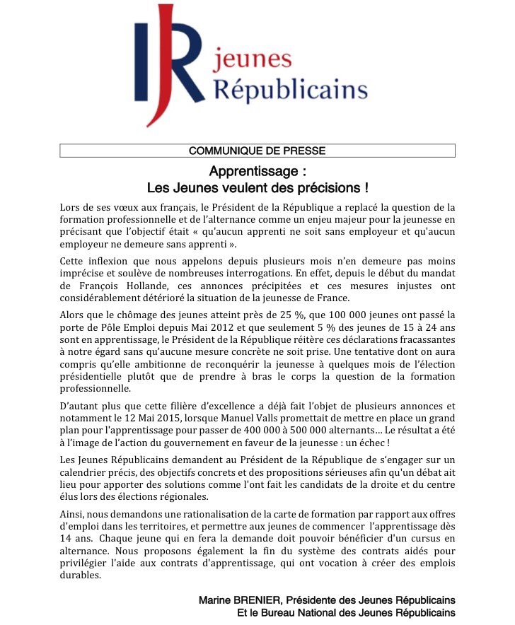 Apprentissage : les jeunes veulent des précisions de la part de François Hollande !