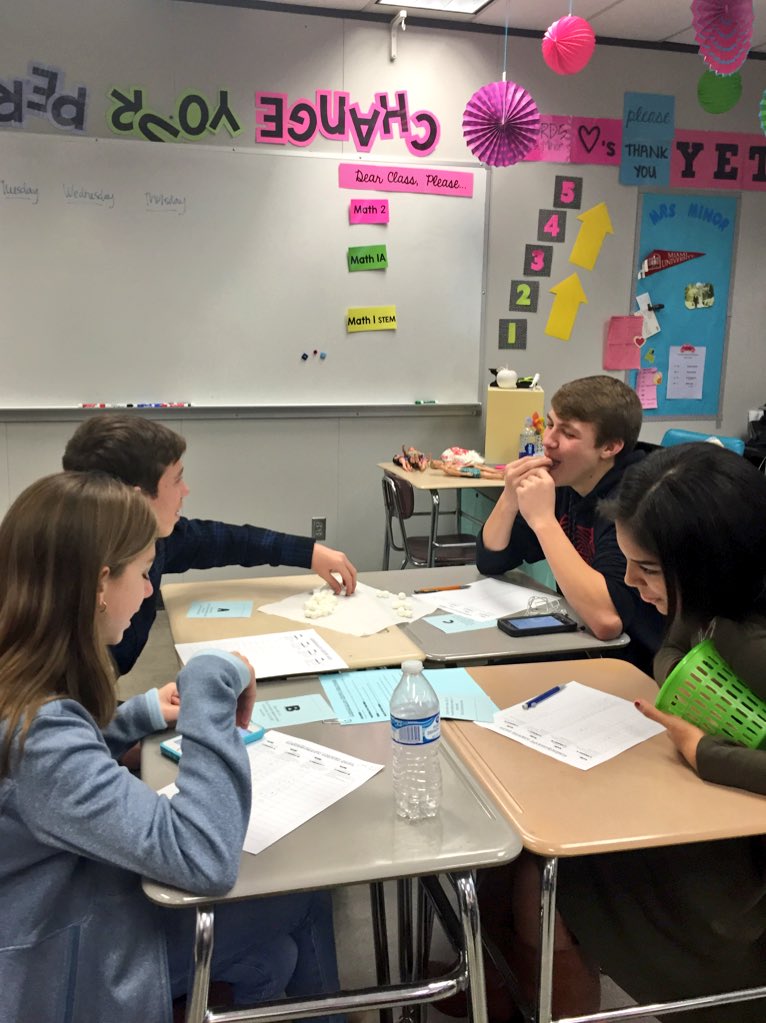 minor_math's tweet photo. Marshmallow Minute at @WKHSWolves #MTBoS #slope #rateofchange #minormath https://t.co/m6bYT8PUbs