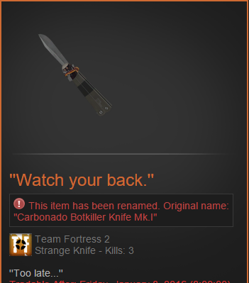joseloleada's tweet photo. Finally, i have a strange knife on TF2 by hours of trading (nope i bought it) https://t.co/P9hhqeHcJk