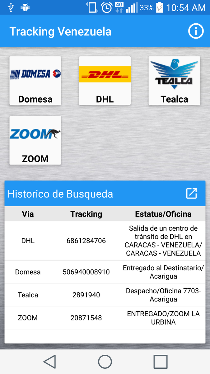 TrackingVen's tweet image. Consultar el estatus de tus envíos Domesa, DHL, Tealca y ZOOM. goo.gl/kb9KYC