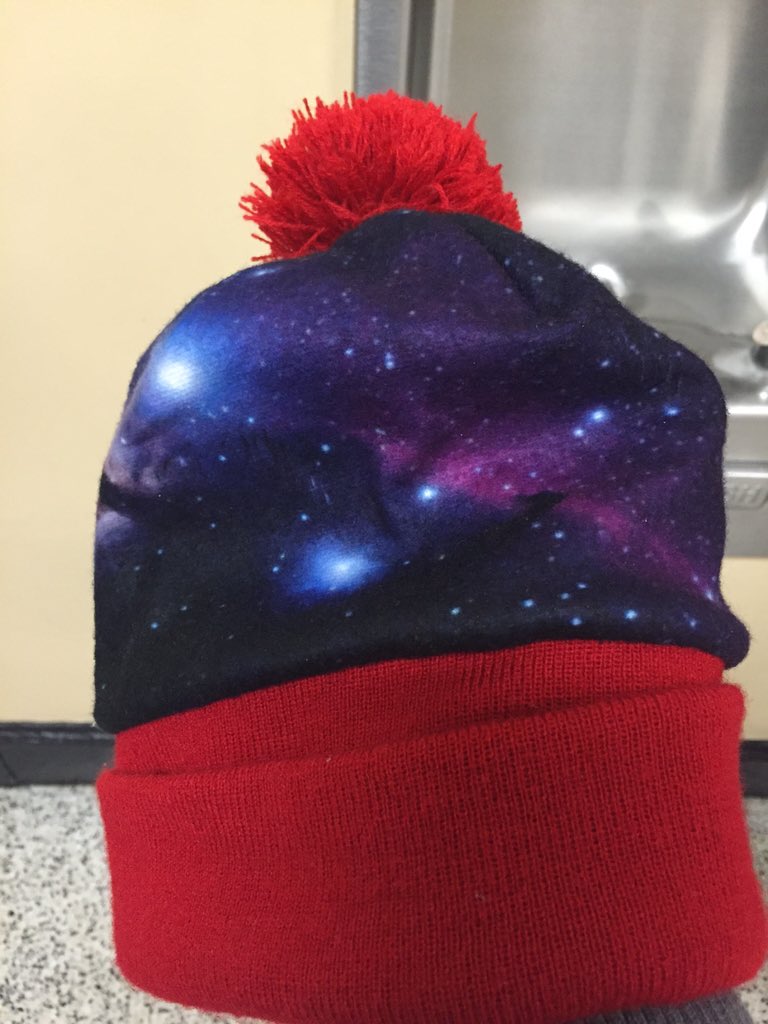 UrbanAstroNYC's tweet image. Omg a student was wearing this winter hat in school today! @startorialist #flamenebula #horseheadnebula