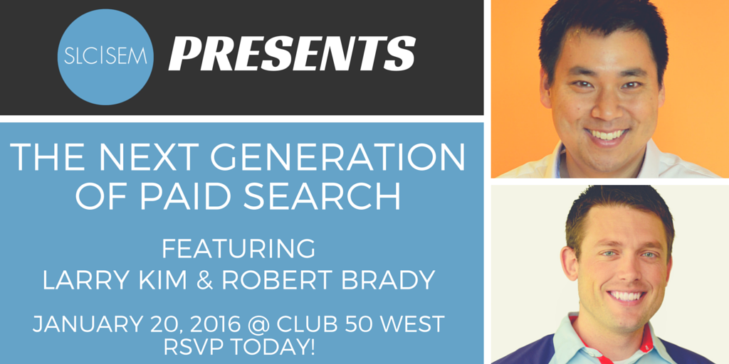 larrykim's tweet photo. π¨ RT @slcsem: RSVP Today: The Next Generation of PPC w/ @larrykim & @robert_brady 1/20/16 https://t.co/HEEdUjluCm https://t.co/histfgLAIh