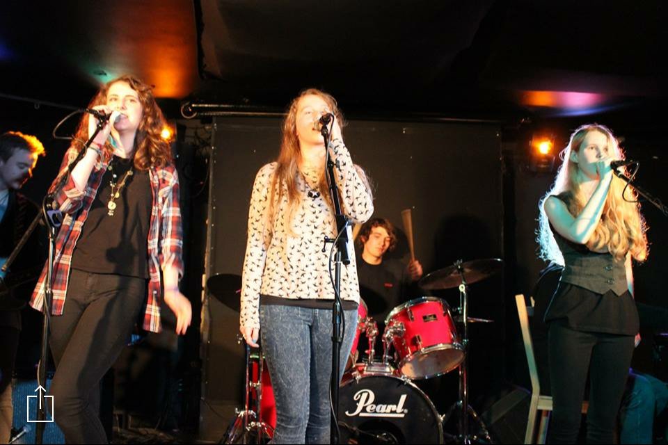 Us at our first gig 🎤🎸🎹