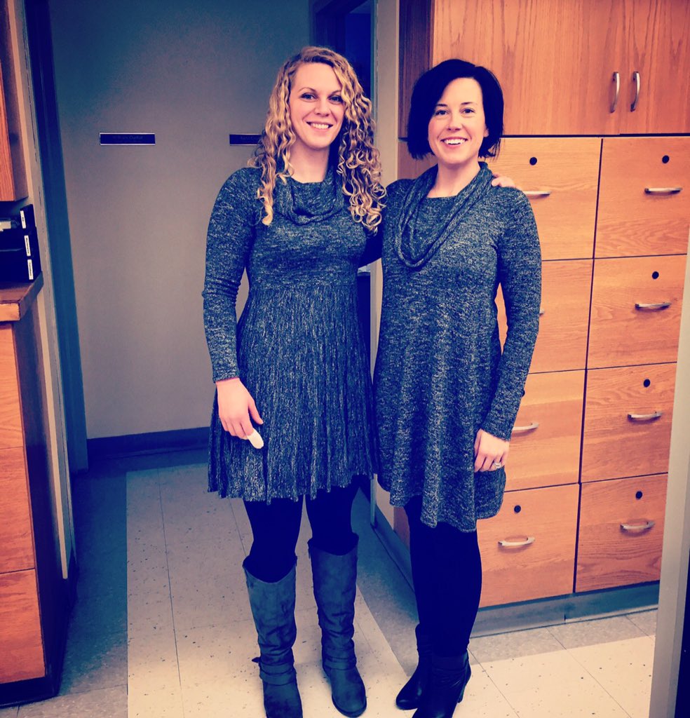 mrsleblanc10's tweet photo. Dean of Students &amp; Psychologist showed up in the same outfit! #twinning #WhoWoreItBetter  @wdstck_academy https://t.co/hR0b9FPRvV