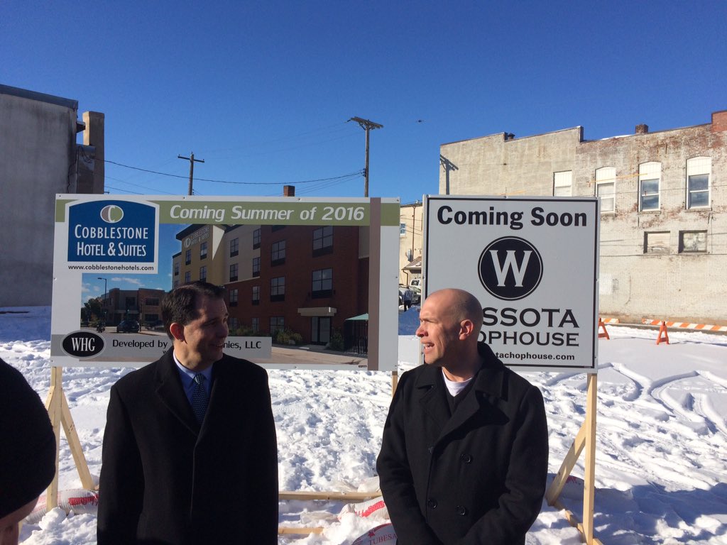 GoCobblestone's tweet photo. Great ground breaking in Chippewa Falls! Thanks to @GovWalker for coming! @VisitCF #visitchippewafalls https://t.co/E4tKGCvgkO