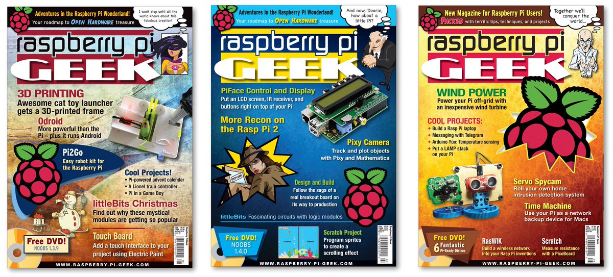 switchdoclabs's tweet image. SwitchDoc Labs makes 3 covers of #raspberrypigeek magazine. #raspberrypi #arduino #esp8266 bit.ly/1RbVifc