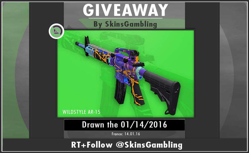 SkinsGambling's tweet photo. RT + FOLLOW @SkinsGambling to get a chance to win a Wildstyle AR-15 ! Drawn the 01.14.2016 https://t.co/Xeq2XK9WGy