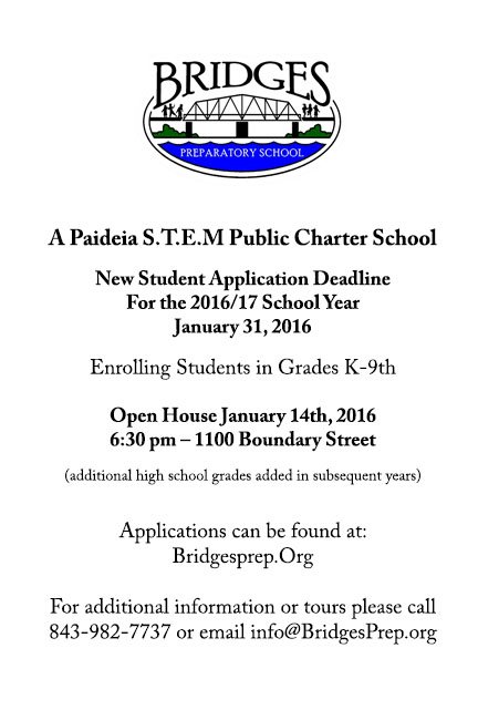 Bridges Prep (@bridgesprep) on Twitter photo Enroll NOW for the 2016/2017 school year. Kindergarten - 9th grade! <a href="/espbft/">EatStayPlay Beaufort</a> <a href="/beaufortgazette/">beaufortgazette</a> Enroll NOW for the 2016/2017 school year. Kindergarten - 9th grade! <a href="/espbft/">EatStayPlay Beaufort</a> <a href="/beaufortgazette/">beaufortgazette</a>