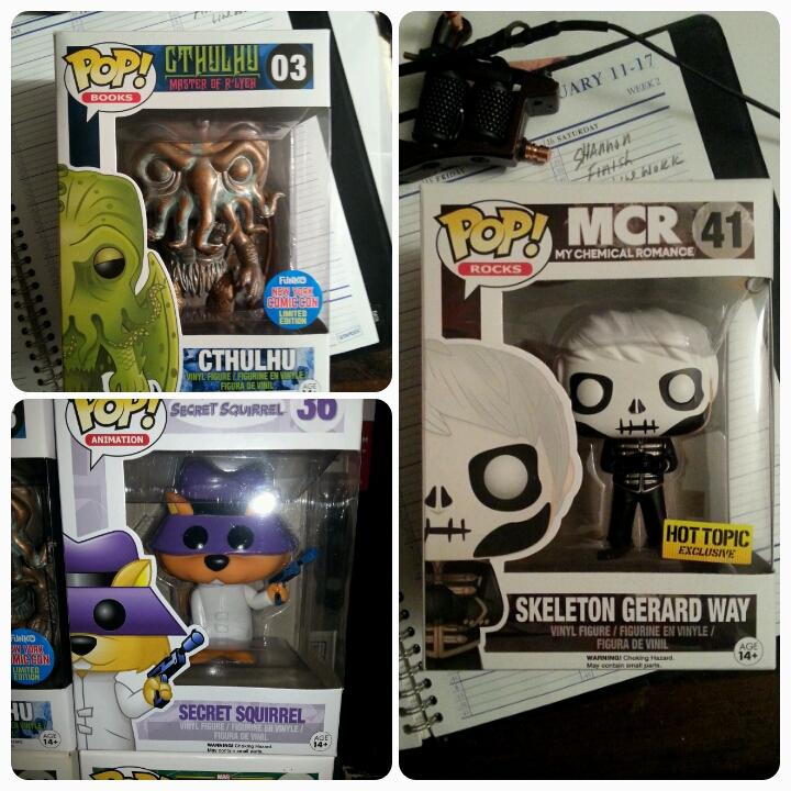 devastation79's tweet photo. @Para_Mystery 
@larissaach22 
@ShawneeSwick today's grabs!
#cthulhu #lovecraft #secretsquerrel #GreardWay #MCR #POPs https://t.co/WxZjEtfaLa