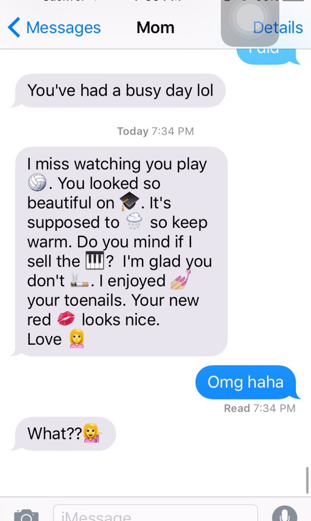 danynsieben's tweet photo. When mom discovers new emojis.. 😏 https://t.co/4xWHLVLSgo