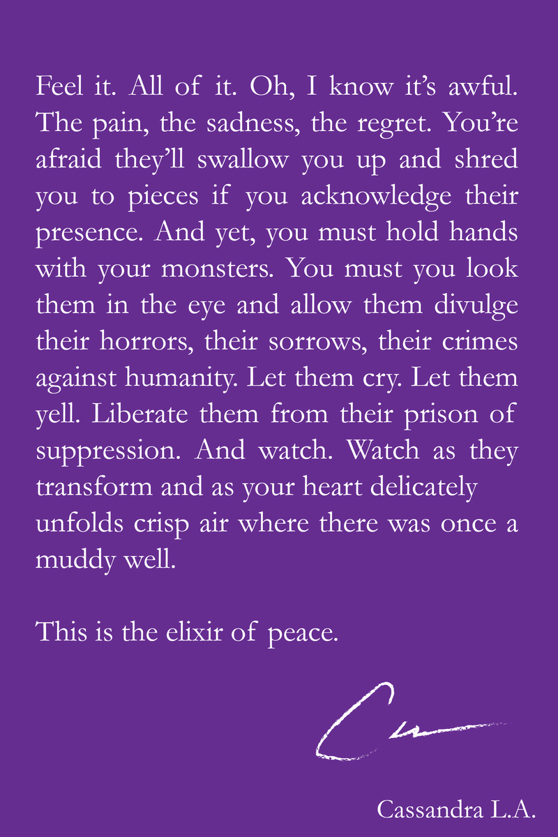 elementofmine's tweet photo. Hold hands with your monsters \\ the elixir of peace. #enlightenment #consciousness #amwriting Love to all. ♥ https://t.co/kwxbIrR0Yi