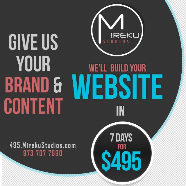 Happy 2016 Let's Get Acquainted 4 us 2 build your affordable #websites 4 only $495 in 7 DAYS 495.MirekuStudios.com