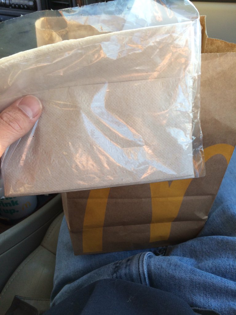 Thought I got a toy, just a drug bag with napkins... I'm not lovin' it