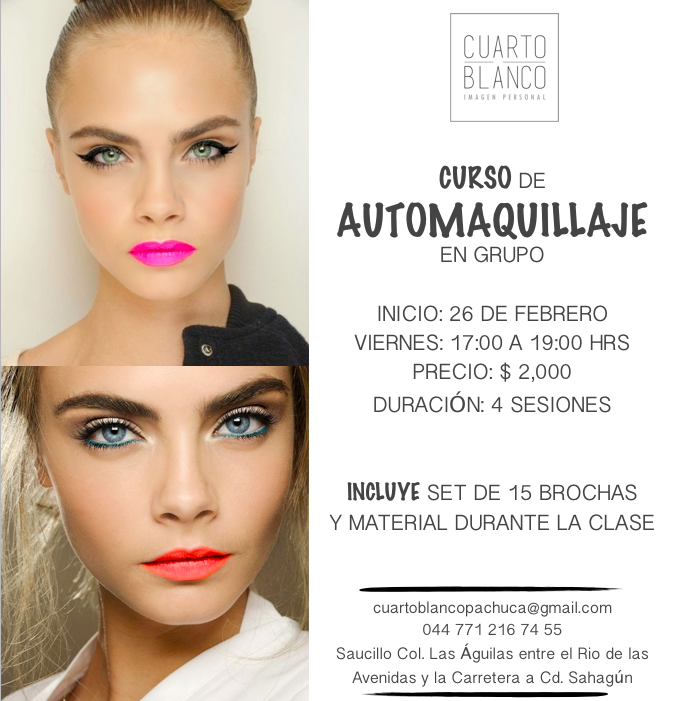 CuartoBlancoP's tweet photo. Nuevo curso de automaquillaje en grupo en Pachuca iniciamos 26 de febrero https://t.co/9Rcxka5bKW