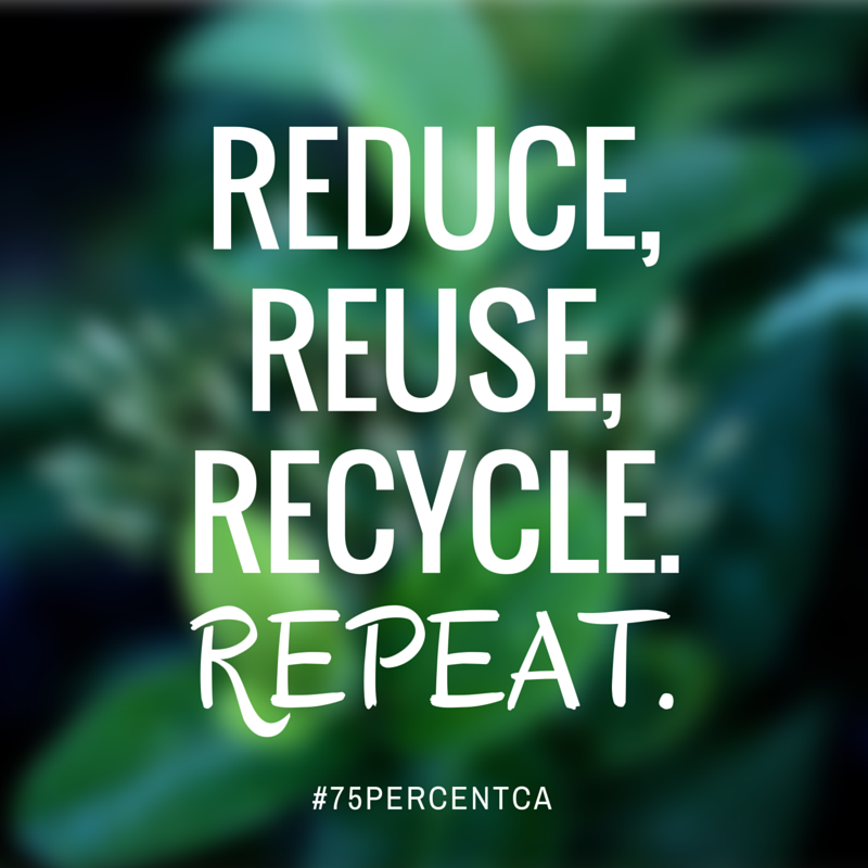 CalRecycle's tweet photo. Don’t have a motto? You can use ours! #reducereuserecyclerepeat #My4WordMotto #75percentCA https://t.co/crR09ZzEvq