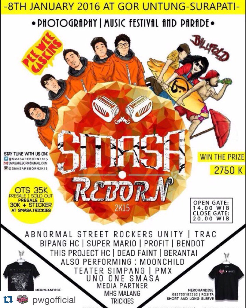 Jangan lupa dateng diacara SMASA REBORN 2k15 tgl 8 Januari ya brader. FIXXX !!!! 👊🏻
Nabung wad beli tiket uga :3