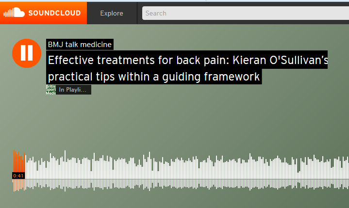 BJSM_BMJ's tweet photo. Troubled by #BackPain? 8.5 K listeners approved of this podcast by @KieranOSull https://t.co/8WiqYFvuix  #Physio https://t.co/AEF56jFDfT