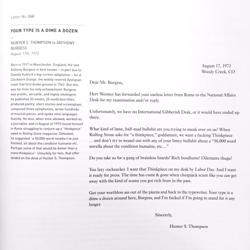 johndalton's tweet image. You think your editor is tough on you? You don't know tough.
(from the wonderful vol.2 of @LettersOfNote)