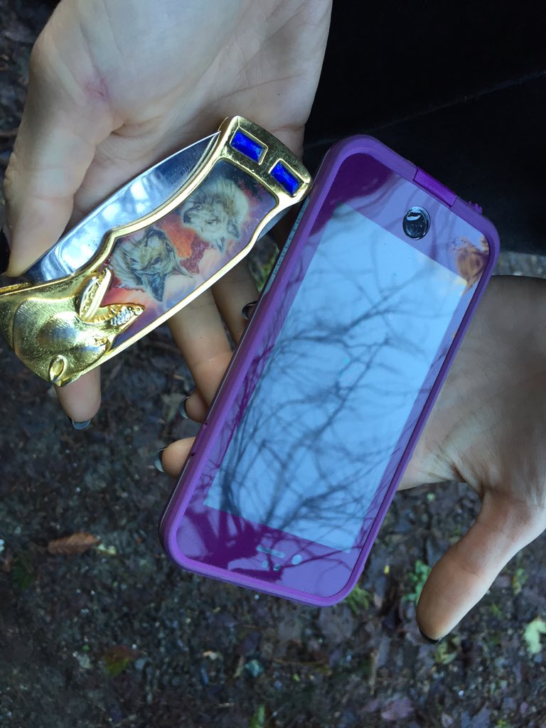 JoeyVannucchi's tweet photo. When your mom asks you to hold her things. #wtf #wolfknife #toughmom #why https://t.co/guACru6Upy