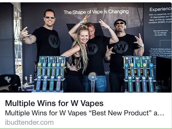W_Vapes's tweet photo. Read this nice piece: "Multiple Wins for @W_Vapes" by @iBudtender! #DabCup @HEMPCON #Vapes π https://t.co/Wg0RL5u0Sl https://t.co/Da19o3ORap