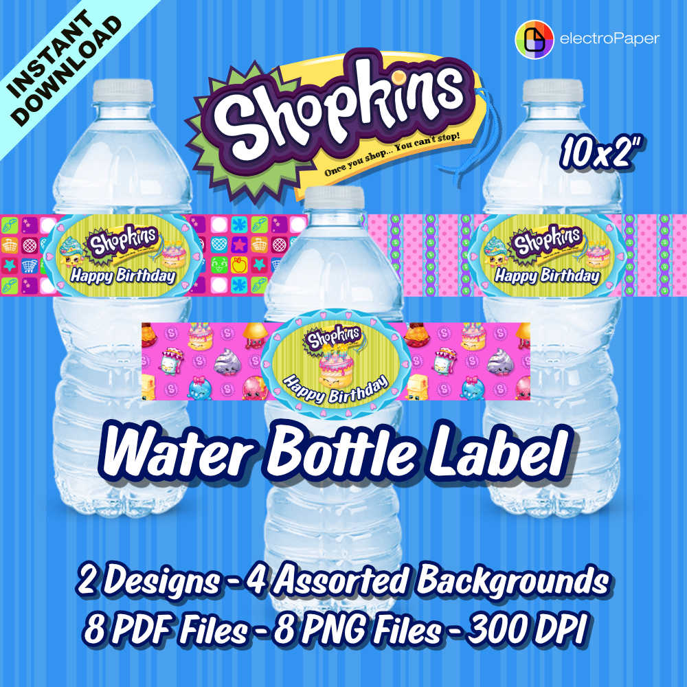electropaper's tweet photo. #Shopkins - Water Bottle Labels - A la venta en nuestra tienda @etsy https://t.co/r7x0pvKdtM https://t.co/DfOqKKS0fs