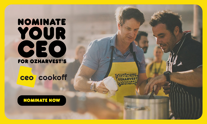 OzHarvest's tweet photo. Australia's top CEOs &amp; chefs will feed those in need at the #ceocookoff, 7 March: Register: https://t.co/ccn1N0Ahq4 https://t.co/9d6jkS0a1n
