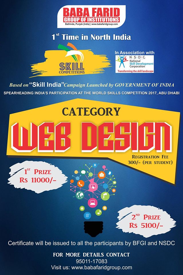 BabaFaridGroup's tweet photo. Register 4 North #India's 1st #SkillCompetitions in association with @NSDCINDIA & compete with the best talents https://t.co/xPunaYqrNh