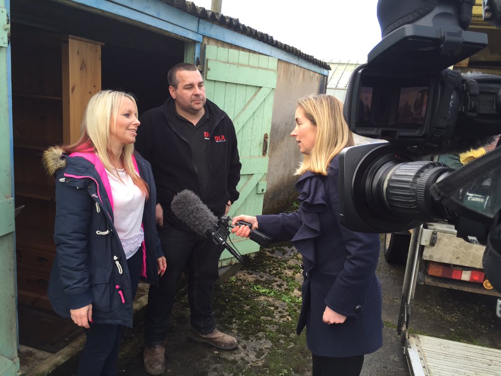 Filming in Chippenham with people gathering donations to take to flood victims up north #pointswestlive