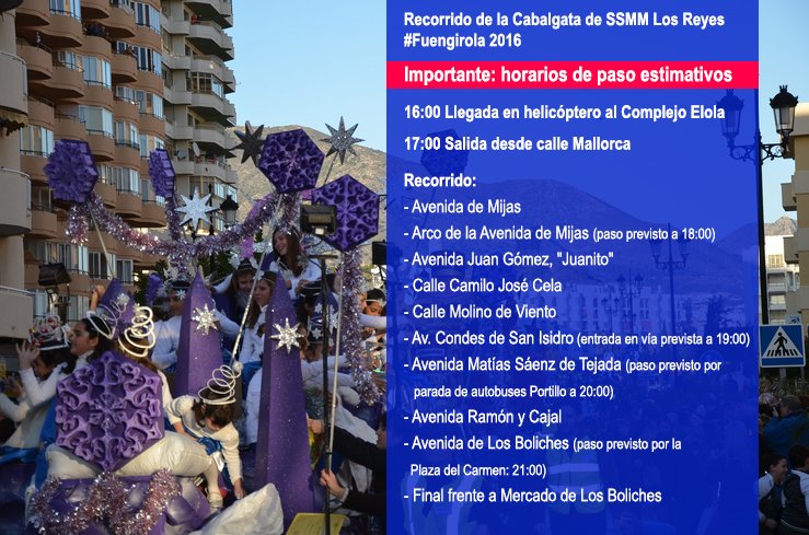 fuengirola's tweet photo. Bs días, #Fuengirola, hoy visita de los Reyes Magos a la ciudad. A las 16h llegan al Elola y dsd allí sale cabalgata https://t.co/QzcyvtCwNg