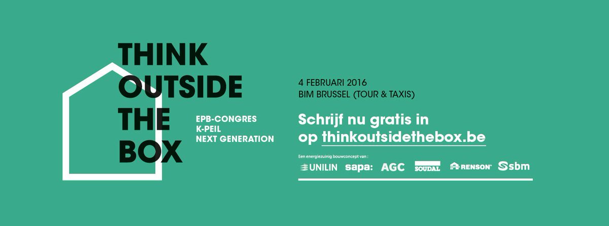 AGENDA: 4 februari EPB congres K-peil Next generation - gratis registratie via: thinkoutsidethebox.be #bouwschil