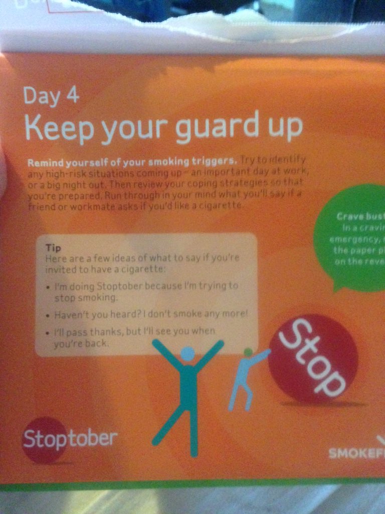alexjo75's tweet photo. I know it's not stoptober but, after 7 of smoking I'm finally on my 4th day without one! #stop #smoking #quitting https://t.co/qaCfpUSoFj
