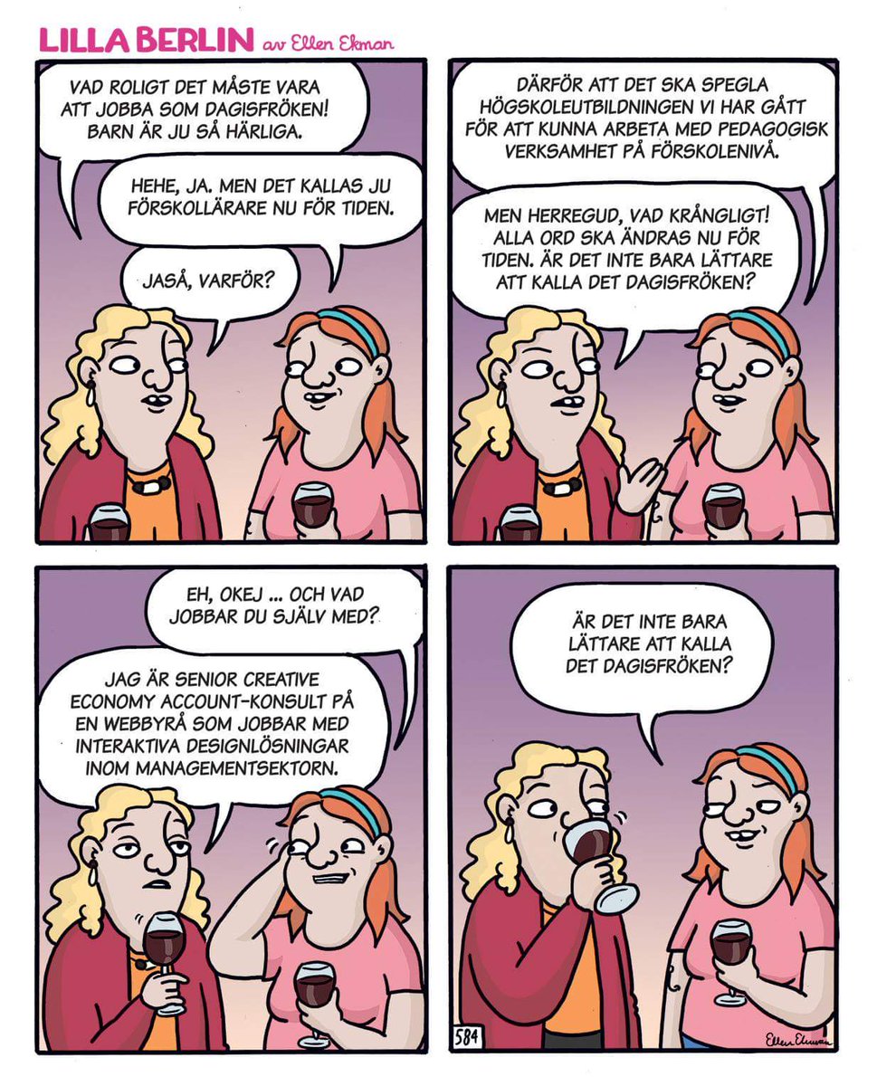 Är det inte bara lättare att kalla det dagisfröken? <a href="/lillaberlin/">Ellen Ekman</a>