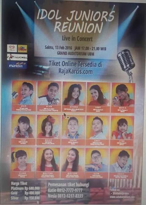 AndyIdolJr's tweet photo. 1 bulan lagi. Ayo kk abg Anwinners semua, dtng dan meriahkan Idol Juniors Reunion. Info ttg tiket, hub CP yg tertera https://t.co/g7ctM9GXiY