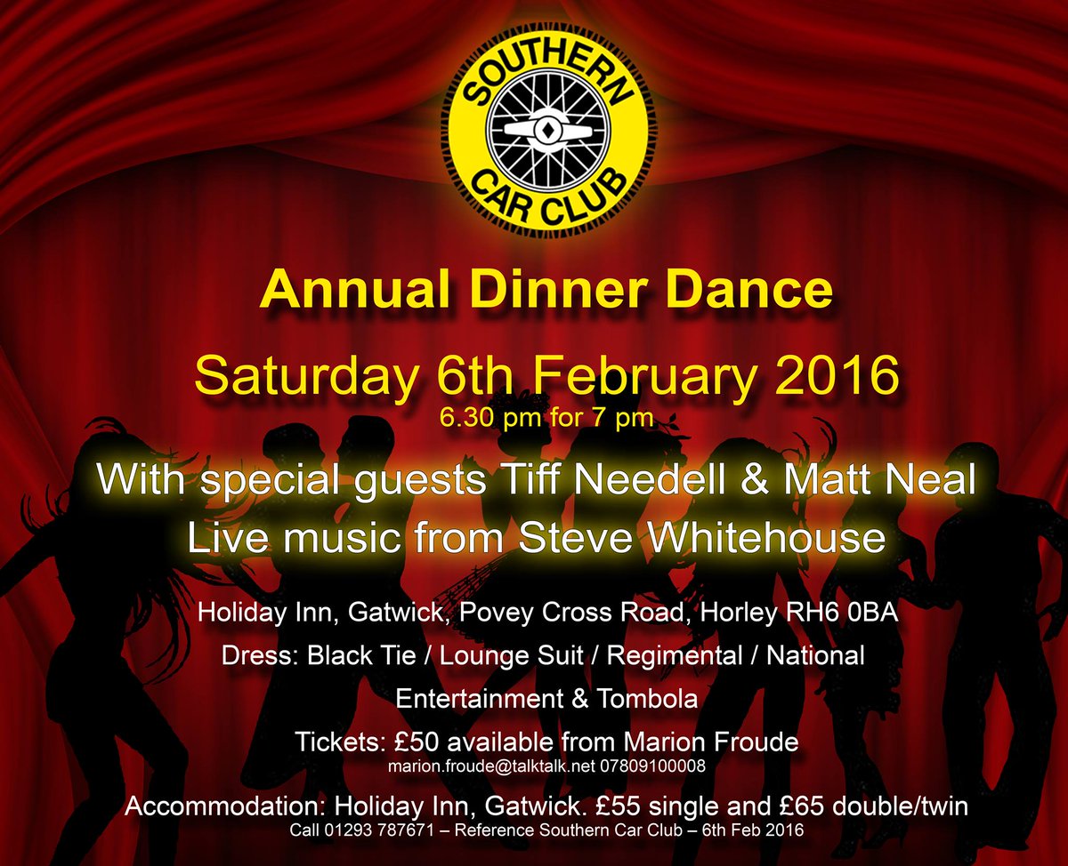 SCC annual dinner dance with <a href="/tiff_tv/">Tiff Needell 🏁</a> &amp; <a href="/MattNealRacing/">Matt Neal</a> raising funds for <a href="/Childrens_Trust/">The Children's Trust</a> Please come along.