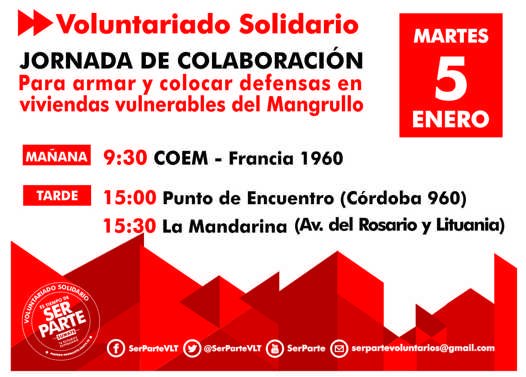 SerParteVLT's tweet photo. #Hoy Más que nunca es tiempo de #SerParte. Colaborá en el armado de defensas de las casas más vulnerables. Sumáte! https://t.co/GYJvR2o5Rm