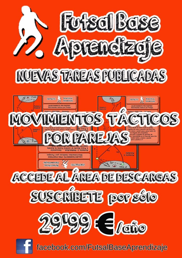 Nuevas Tareas publicadas en Nuestro Portal de DESCARGAS. "Movimientos Tácticos por Parejas" facebook.com/FutsalBaseApre…